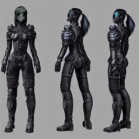 Cyberpunk Female Rogue Armor Concept Art In The Style Stable Diffusion