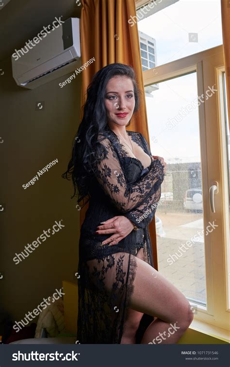 Sexy Curvy Brunette Lingerie Indoors Stock Photo Shutterstock