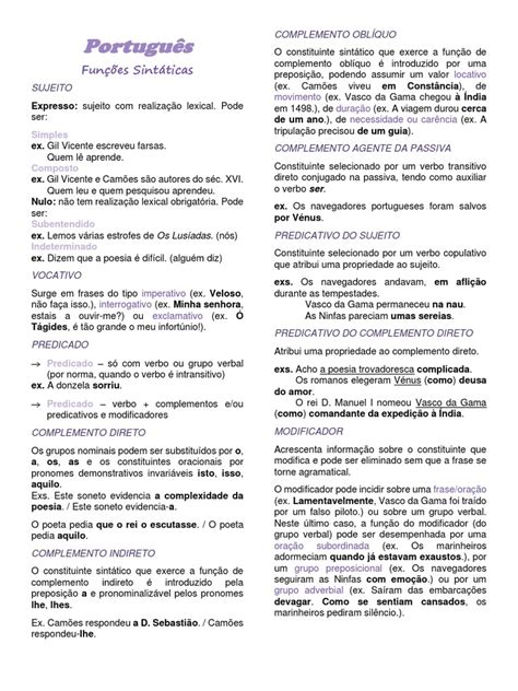 Gramatica Em Portugues Pdf - Português - Resumo - Gramática | PDF | Assunto (gramática) | Linguística