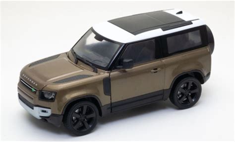 Miniature Land Rover Defender Welly Metallise Marron Blanche