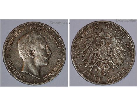 Germany Mark Coin A Prussia German Empire Kaiser Wilhelm Ii