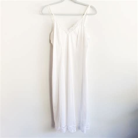 Vintage Intimates Sleepwear Vintage Lingerie White Lace Chemise Slip Dress Sz M Poshmark