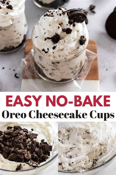 Easy No Bake Oreo Cheesecake Cups In Glass Dishes