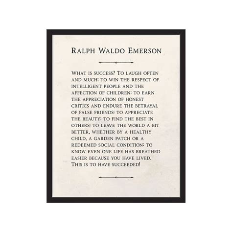 Ralph Waldo Emerson What Is Success Vintage Quote Print Wall Etsy