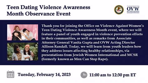 Teen Dating Violence Awareness Month Observance Event Youtube