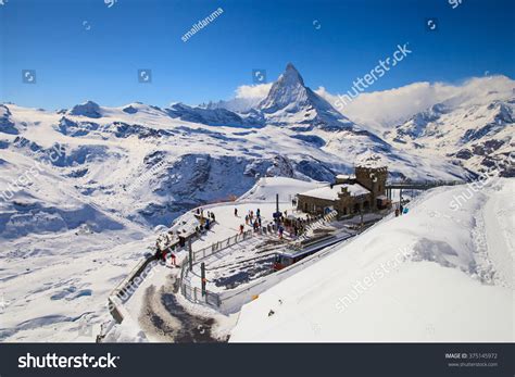 Matterhorn View Gornergrat Tourism Walk Gornergrat Stock Photo ...