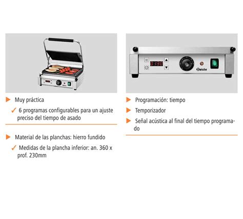 Parrilla De Contacto Panini 1RDIG Bartscher