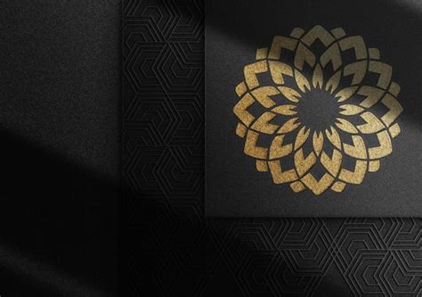 Premium PSD Luxury Gold Embossed Logo Mockup