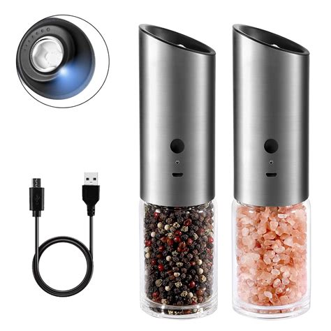 Buy Vzaahu Gravity Electric Pepper And Salt Grinder Set Of 2