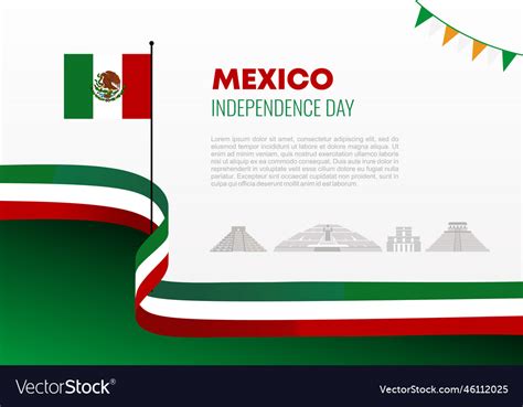 Mexico independence day background banner poster Vector Image