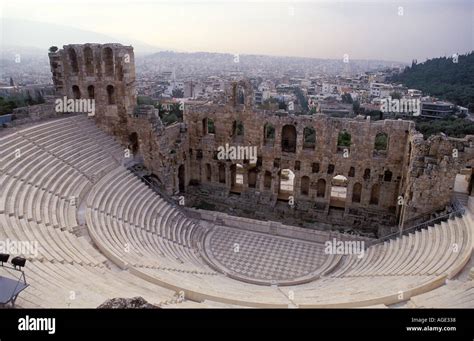 Greece Athens The Theatre Of Dionysos At The Acropolis Stock Photo