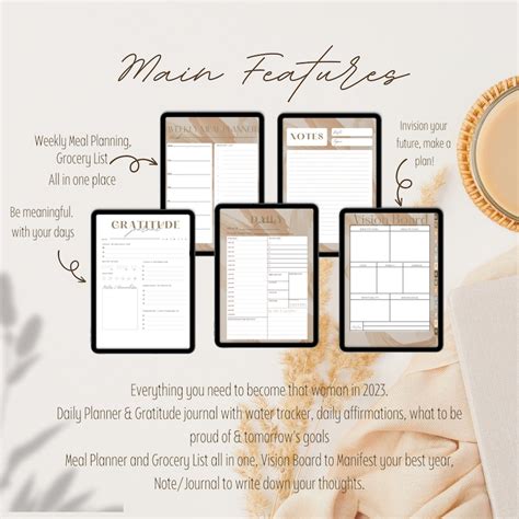 Boho Aesthetic Digital Planner Hyperlinked Planner Etsy