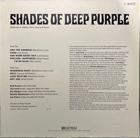 Deep Purple Shades Of Deep Purple 1970 Germany Press Vinyl Lp Aukro