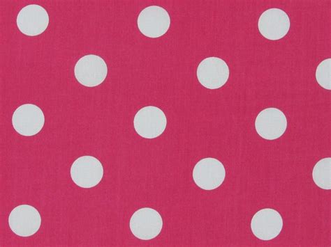 Large White Polka Dot On Cerise Background Polycotton Print