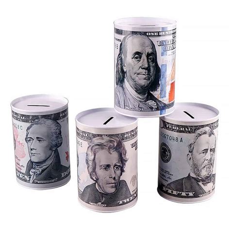 Tirelire Billet En Dollars Cagnottes Cylindriques En M Tal Pour Adultes