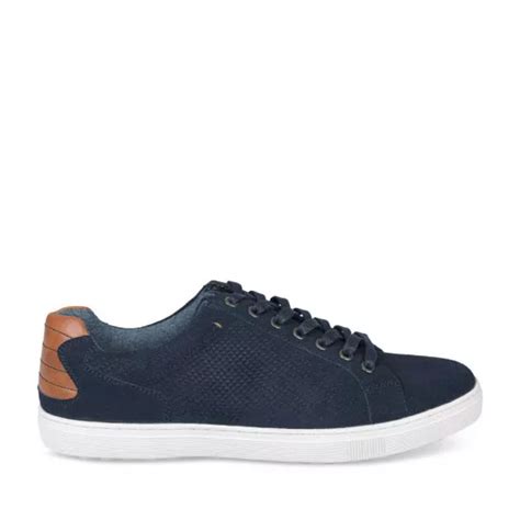 Sneakers NAVY DENIM SIDE CUIR