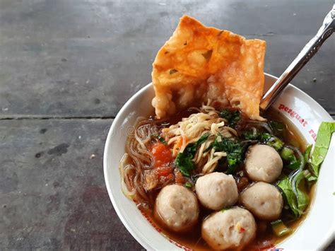 Mie Bakso Is A Popular Indonesian Dumpling Soup Stock Image Image Of