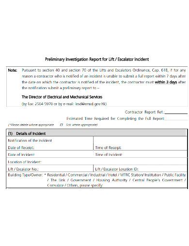 Free 10 Preliminary Investigation Report Samples Fire Incident Site