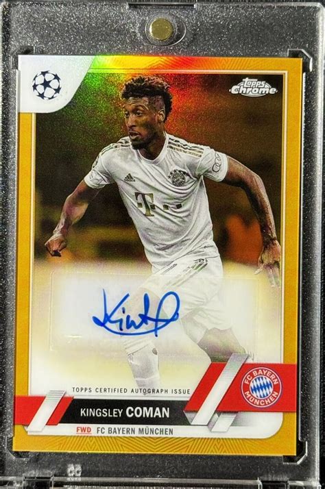 2022 23 Topps Chrome UEFA Gold Auto 50 Kingsley Coman Bayern Munich EBay