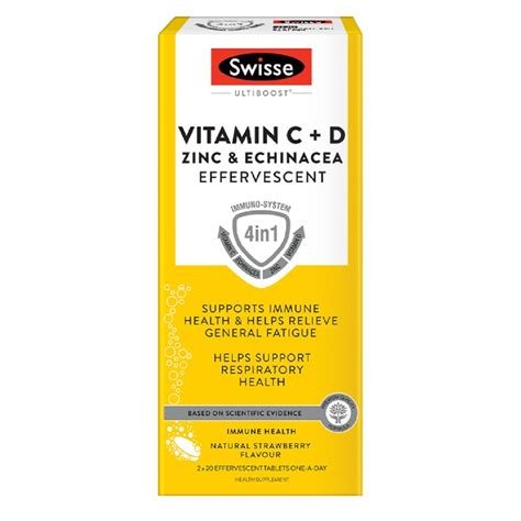 Swisse Ultiboost Vitamin C D Zinc Echinacea Effervescent 40pcs