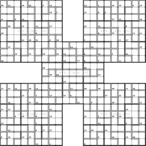 Killer Samurai Sudoku Printable Sudoku Printable