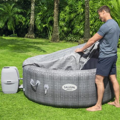 Bestway Honolulu SaluSpa 6 Person Inflatable Round Hot Tub With 140 AirJets BigEasyMart
