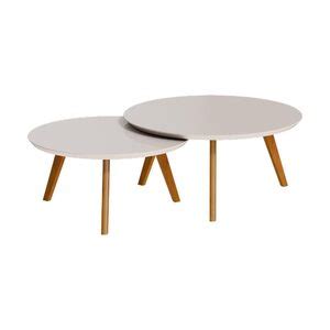 Conjunto De Mesa Classic Centro Redonda Off White Leroy Merlin