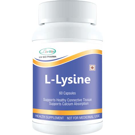 L Lysine 400 Mg 60 Capsules Liv Bio Pharma