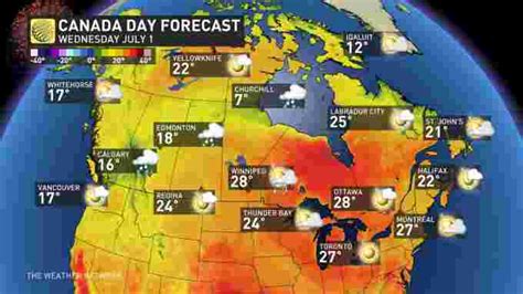 The Weather Network Summer Sizzle Or Spring Like Chill On Canada Day Full Forecast Here