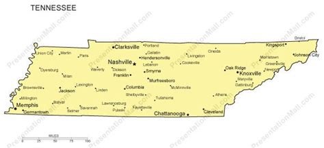 Tennessee Map with city names