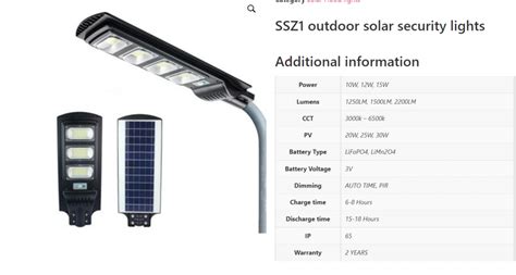 Street Light Solar Specification At Cary Bradley Blog