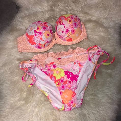 Neon Floral Victoria Secrets Bikini Gem