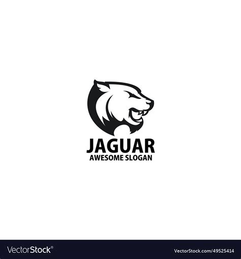 Jaguar Head Logo Design Line Art Royalty Free Vector Image