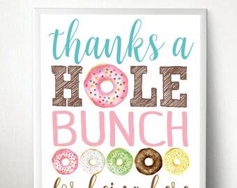 Donut Thank You Sign Printable Donut Sign Donut Appreciation Etsy