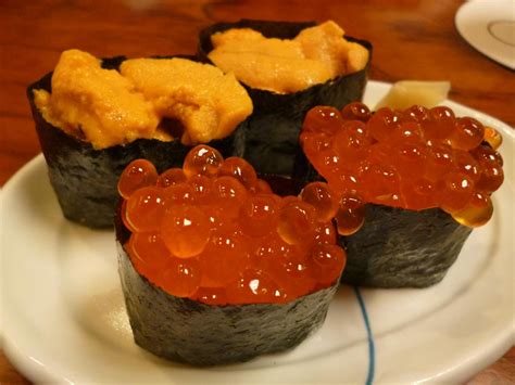 Sea Urchin Sushi And Salmon Roe Sushi Kenzan Ginza Toky… Flickr