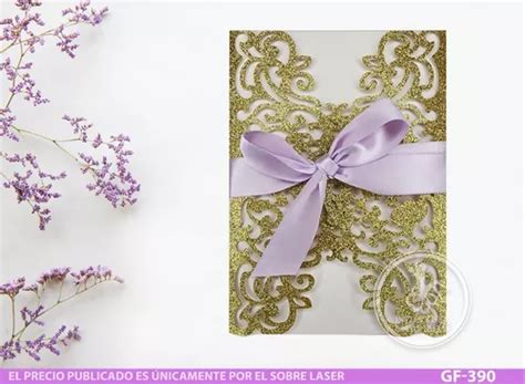 Invitaciones Corte Laser Gf Glitter X Cm Meses Sin Intereses