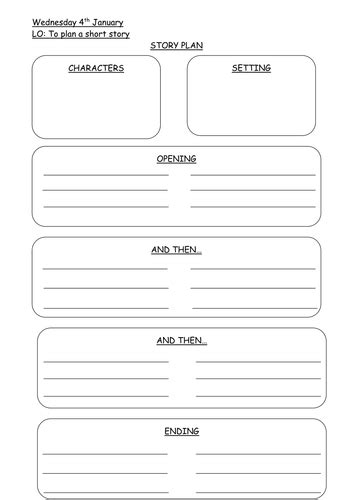 Short Story Planning Sheet By Imogenhudson Teaching Resources Tes