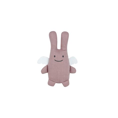 Ange Lapin Doudou Coton Bio Vieux Rose Avec Hochet 20cm à Prix Carrefour