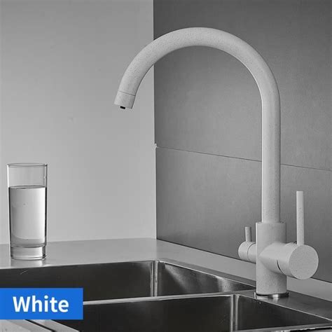 Blanc Robinet De Cuisine Filtr Noir Avec Points Purificateur En