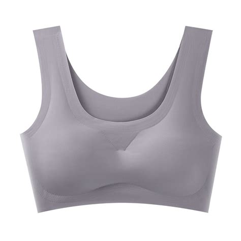 Plus Size Bras for Women Wire-Free Push-Up Bralettes Solid Print Grey ...