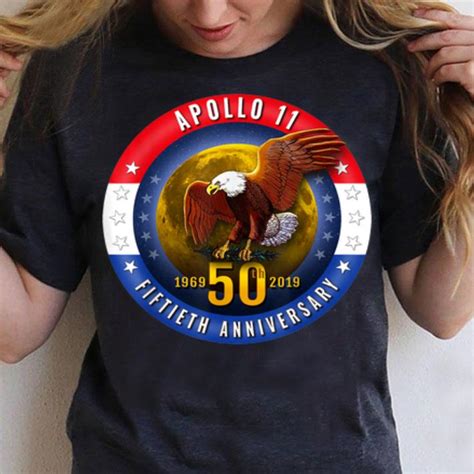 Apollo 11 Patriotic 50th Anniversary Eagle Moon Shirt Hoodie Sweater