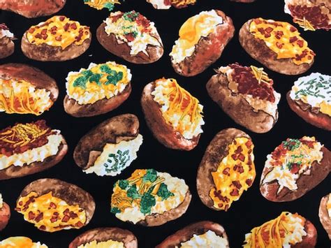 Baked Potato Fabric 1 Yard Etsy