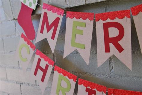 MERRY CHRISTMAS BANNER Red and Green - Etsy | Christmas banners, Merry ...