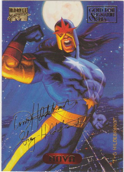 Marvel Masterpieces Gold Foil Signature Series Nova Hiderbrant