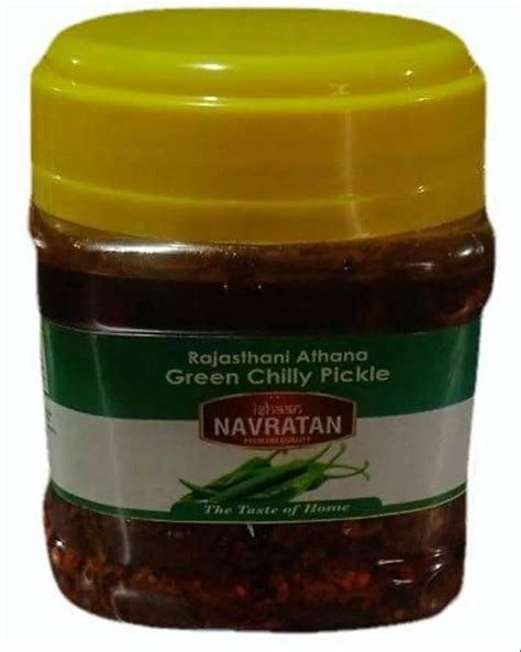 Navratan Spicy 250 G Green Chilli Pickle Packaging Type Plastic Jar