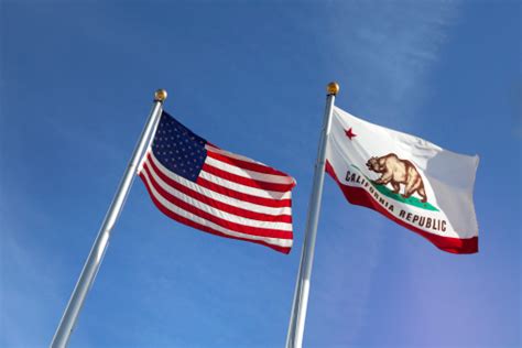 Us And California State Flags Stock Photo Download Image Now Istock