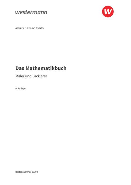 Das Mathematikbuch Für Maler Innen Und Lackierer Innen Schulbuch