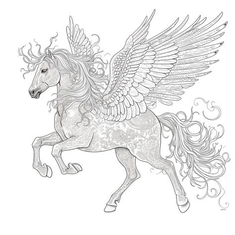 Premium AI Image | A drawing of a pegasus with wings and a tail.