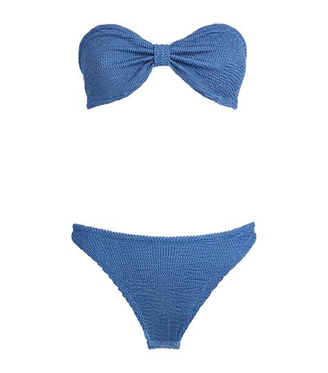 Hunza G Bandeau Jean Bikini In Blue Lyst