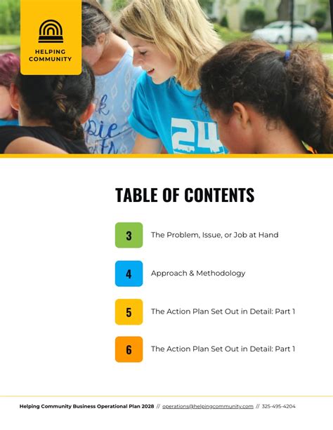 Colorful Nonprofit Business Plan Table Of Contents Template Venngage